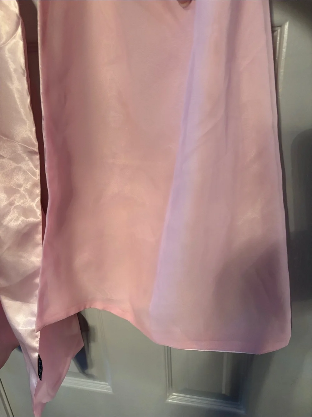 Long Shiny Pink Scarf Stole Shawl Wrap with Inner Lining